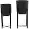 CosmoLiving by Cosmopolitan Black Metal Planter with Removable Stand Set, 22" & 20"